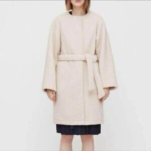 JW Anderson x Uniqlo Women's Sherpa Boa Fleece Belted Jacket- Size Large